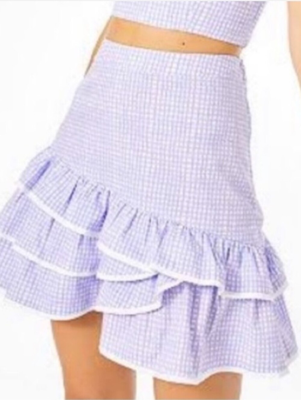 Lilly Pulitzer Rosalie Gungham Lilac Verbena Mini Skirt Preppy Resortwear